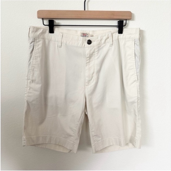 Faherty Chino Shorts 9 Inch Inseam Casual Fit Tencel Cotton White Cream Size 34 - Picture 1 of 6